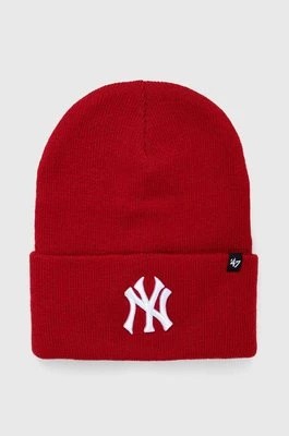 Zdjęcie produktu 47 brand czapka MLB New York Yankees kolor czerwony z cienkiej dzianiny