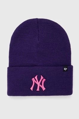 Zdjęcie produktu 47 brand czapka MLB New York Yankees kolor fioletowy z grubej dzianiny