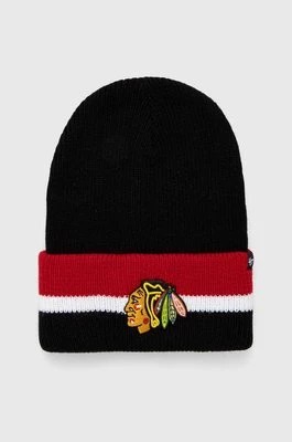 Zdjęcie produktu 47 brand czapka NHL Chicago Blackhawks kolor czarny z cienkiej dzianiny