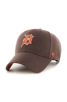 Zdjęcie produktu 47 brand czapka z daszkiem bawełniana MLB Detroit Tigers kolor brązowy z aplikacją