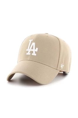 Zdjęcie produktu 47 brand czapka z daszkiem bawełniana MLB Los Angeles Dodgers kolor beżowy z aplikacją B-MVPSP12WBP-KHB