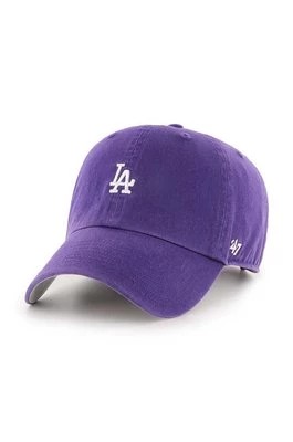 Zdjęcie produktu 47 brand czapka z daszkiem bawełniana MLB Los Angeles Dodgers kolor fioletowy z aplikacją