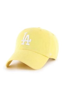 Zdjęcie produktu 47 brand czapka z daszkiem bawełniana MLB Los Angeles Dodgers kolor żółty z aplikacją