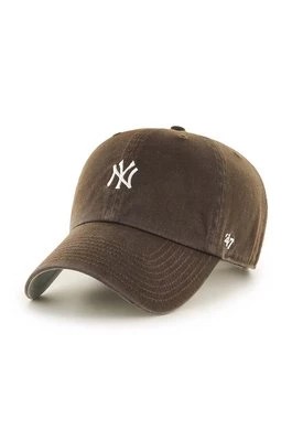Zdjęcie produktu 47 brand czapka z daszkiem bawełniana MLB New York Yankees kolor brązowy z aplikacją