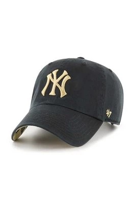 Zdjęcie produktu 47 brand czapka z daszkiem bawełniana MLB New York Yankees kolor czarny z aplikacją