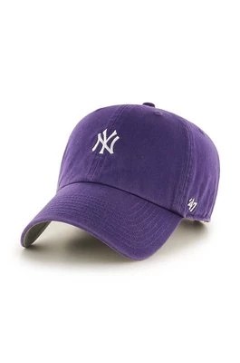 Zdjęcie produktu 47 brand czapka z daszkiem bawełniana MLB New York Yankees kolor fioletowy z aplikacją B-BSRNR17GWS-PP
