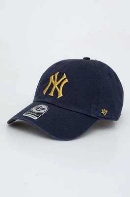 Zdjęcie produktu 47 brand czapka z daszkiem bawełniana MLB New York Yankees kolor granatowy z aplikacją