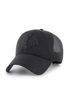 Zdjęcie produktu 47 brand czapka z daszkiem NHL Chicago Blackhawks kolor czarny z aplikacją H-BRANS04CTP-BKC