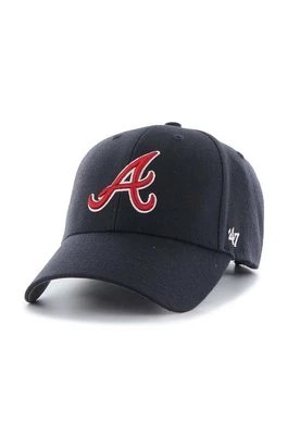 Zdjęcie produktu 47 brand czapka z daszkiem z domieszką wełny MLB Atlanta Braves kolor granatowy z aplikacją B-MVP01WBVRP-NY