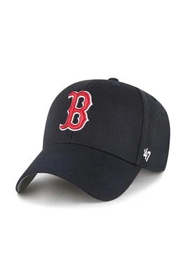 Zdjęcie produktu 47 brand czapka z daszkiem z domieszką wełny MLB Boston Red Sox kolor granatowy z aplikacją