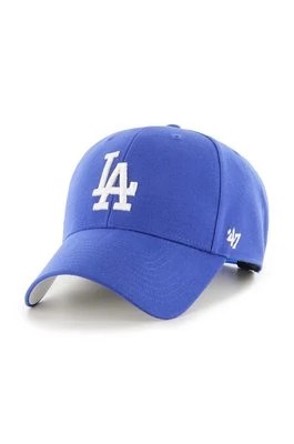 Zdjęcie produktu 47 brand czapka z daszkiem z domieszką wełny MLB Los Angeles Dodgers kolor niebieski z aplikacją