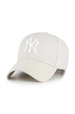 Zdjęcie produktu 47 brand czapka z daszkiem z domieszką wełny MLB New York Yankees kolor beżowy z aplikacją B-MVPSP17WBP-BNG
