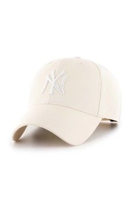 Zdjęcie produktu 47 brand czapka z daszkiem z domieszką wełny MLB New York Yankees kolor beżowy z aplikacją B-MVPSP17WBP-NTC