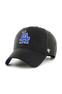 Zdjęcie produktu 47 brand czapka z domieszką wełny MLB Los Angeles Dodgers kolor czarny z aplikacją