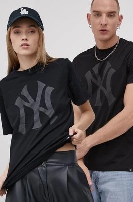 Zdjęcie produktu 47 brand T-shirt bawełniany MLB New York Yankees kolor czarny gładki BB017TEMIME544089JK