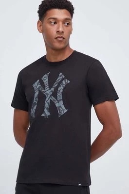 Zdjęcie produktu 47 brand t-shirt bawełniany MLB New York Yankees męski kolor czarny z nadrukiem