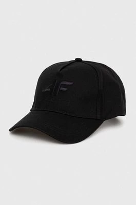 Zdjęcie produktu 4F czapka z daszkiem bawełniana kolor czarny gładka