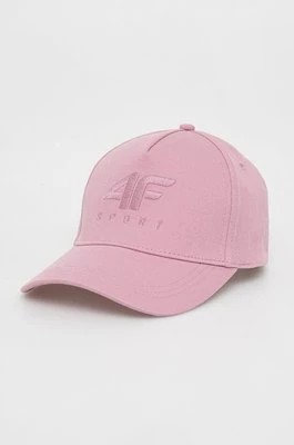 Zdjęcie produktu 4F czapka z daszkiem bawełniana kolor różowy gładka