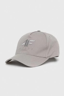 Zdjęcie produktu 4F czapka z daszkiem bawełniana kolor szary gładka