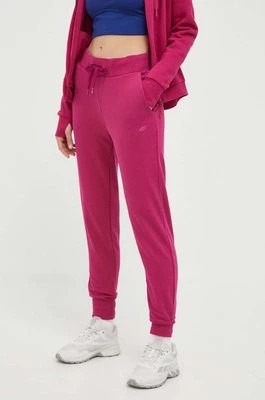 Zdjęcie produktu 4F spodnie dresowe kolor fioletowy gładkie