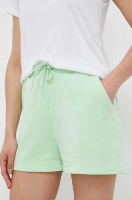 Zdjęcie produktu 4F szorty damskie kolor zielony gładkie high waist