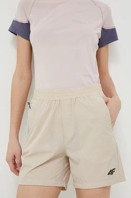 Zdjęcie produktu 4F szorty outdoorowe kolor beżowy gładkie medium waist