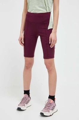 Zdjęcie produktu 4F szorty sportowe damskie kolor fioletowy gładkie high waist