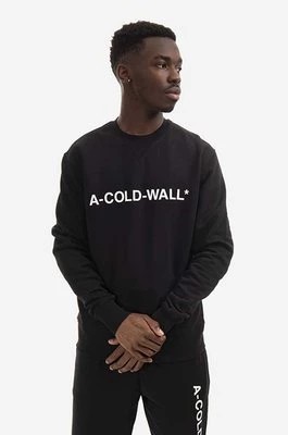 Zdjęcie produktu A-COLD-WALL* bluza bawełniana Essential Logo Crewneck męska kolor czarny z nadrukiem ACWMW082.-LIGHTORANG