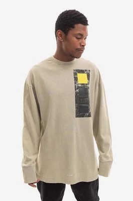 Zdjęcie produktu A-COLD-WALL* longsleeve bawełniany Relaxed Cubist LS T-shirt kolor szary z nadrukiem ACWMTS098-MOSSGREEN