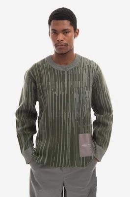 Zdjęcie produktu A-COLD-WALL* sweter wełniany Two-Tone Jacquard Knit kolor zielony ACWMK074-PINEGREEN