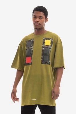 Zdjęcie produktu A-COLD-WALL* t-shirt bawełniany kolor zielony wzorzysty ACWMTS097-COLDGREY