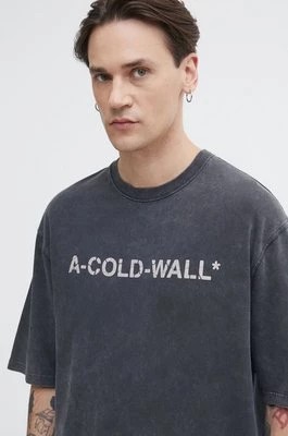 Zdjęcie produktu A-COLD-WALL* t-shirt bawełniany Overdye Logo T-Shirt męski kolor czarny z nadrukiem ACWMTS186