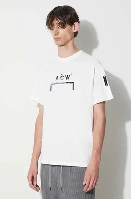 Zdjęcie produktu A-COLD-WALL* t-shirt bawełniany STRATA BRACKET T-SHIRT kolor biały z nadrukiem ACWMTS157C