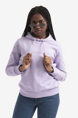 Zdjęcie produktu A.P.C. bluza bawełniana Hoodie Item F damska kolor fioletowy z kapturem gładka COEAS.F27674-PECHE