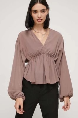 Zdjęcie produktu Abercrombie & Fitch bluzka damska kolor brązowy gładka