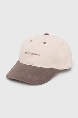 Zdjęcie produktu Abercrombie & Fitch czapka z daszkiem bawełniana kolor brązowy z aplikacją