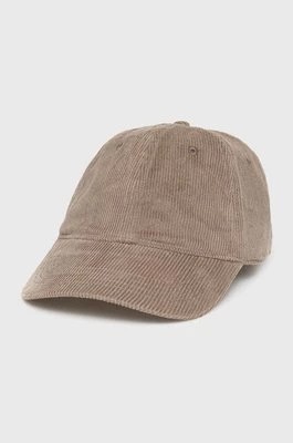 Zdjęcie produktu Abercrombie & Fitch czapka z daszkiem sztruksowa kolor beżowy gładka