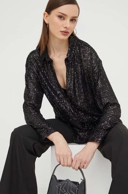 Zdjęcie produktu Abercrombie & Fitch koszula damska kolor czarny regular z kołnierzykiem klasycznym