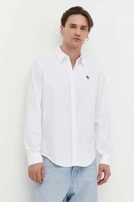Zdjęcie produktu Abercrombie & Fitch koszula męska kolor biały regular z kołnierzykiem button-down