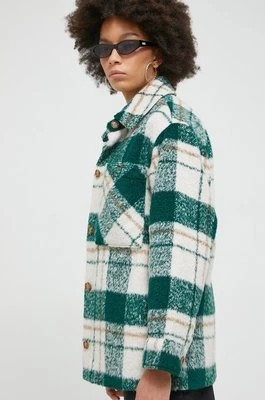 Zdjęcie produktu Abercrombie & Fitch kurtka damska kolor zielony przejściowa oversize