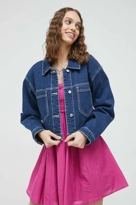Zdjęcie produktu Abercrombie & Fitch kurtka jeansowa damska kolor granatowy przejściowa oversize