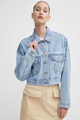 Zdjęcie produktu Abercrombie & Fitch kurtka jeansowa damska kolor niebieski przejściowa oversize