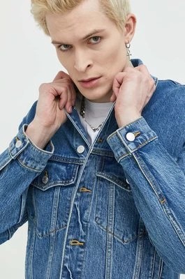 Zdjęcie produktu Abercrombie & Fitch kurtka jeansowa męska kolor niebieski przejściowa oversize