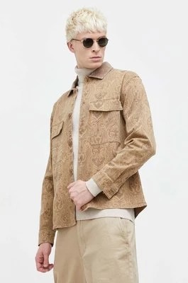 Zdjęcie produktu Abercrombie & Fitch kurtka koszulowa kolor beżowy przejściowa oversize