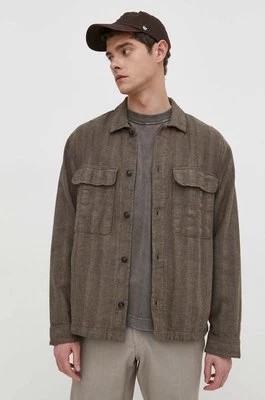 Zdjęcie produktu Abercrombie & Fitch kurtka koszulowa kolor brązowy przejściowa