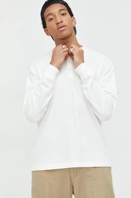 Zdjęcie produktu Abercrombie & Fitch longsleeve bawełniany kolor biały gładki