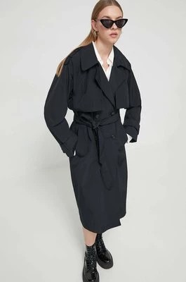 Zdjęcie produktu Abercrombie & Fitch płaszcz damski kolor czarny przejściowy dwurzędowy