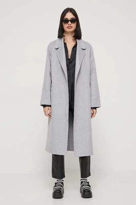 Zdjęcie produktu Abercrombie & Fitch płaszcz z domieszką wełny kolor szary przejściowy niezapinany