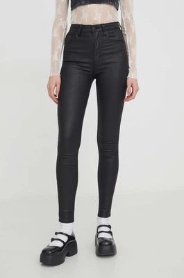 Zdjęcie produktu Abercrombie & Fitch spodnie damskie kolor czarny dopasowane high waist