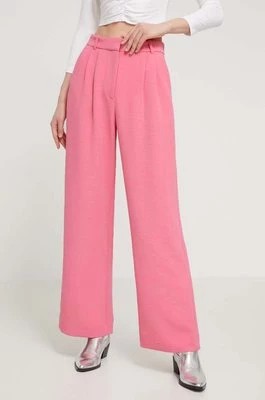 Zdjęcie produktu Abercrombie & Fitch spodnie damskie kolor różowy proste high waist